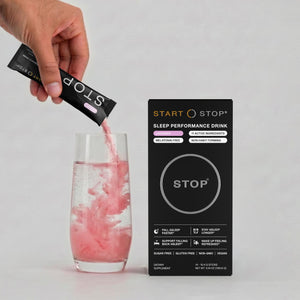 STOP Melatonin-Free Sleep & Relaxation Drink Mix with Magnesium, Glycine, L-Theanine, Tart Cherry, Chamomile & Valerian - Supports Falling Asleep, Staying Asleep & Sleep Quality - 11 Active Ingredients - 14 Servings